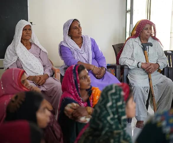 Group of women in a community meeting
